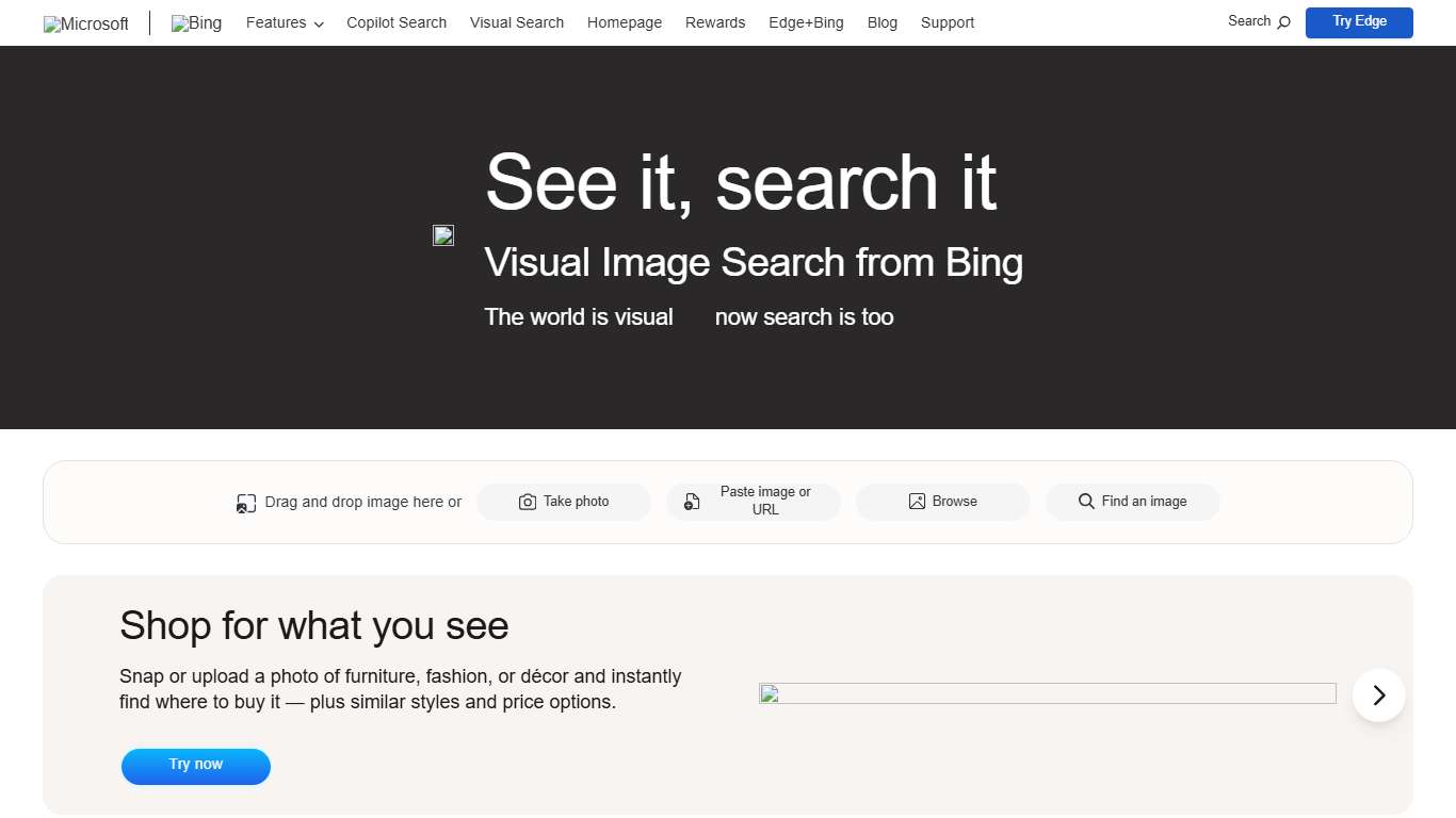 Free Visual Search Tool Bing Visual Search